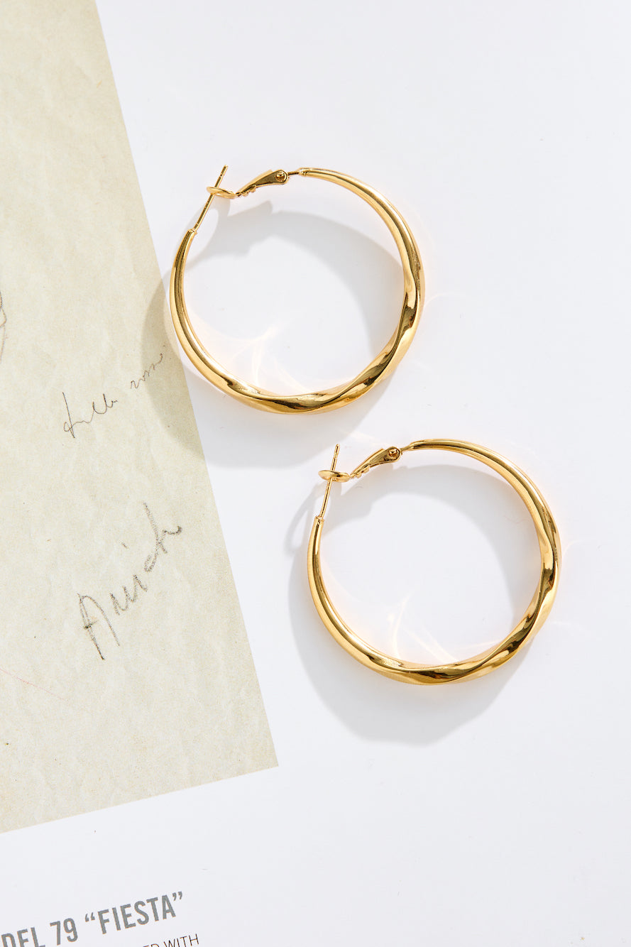 Bumble Hoop Earrings Gold