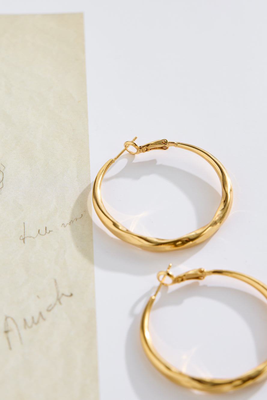 Bumble Hoop Earrings Gold