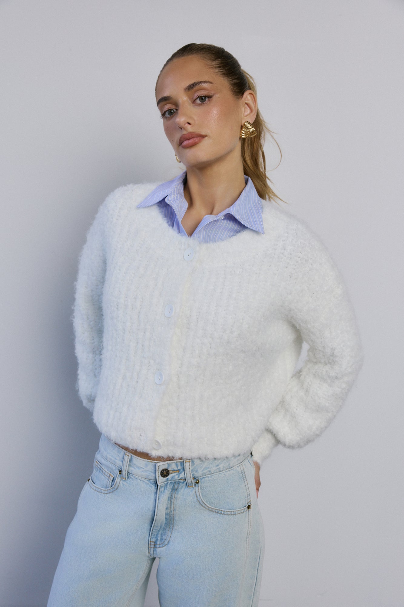 Ice Queen Knit Cardigan White