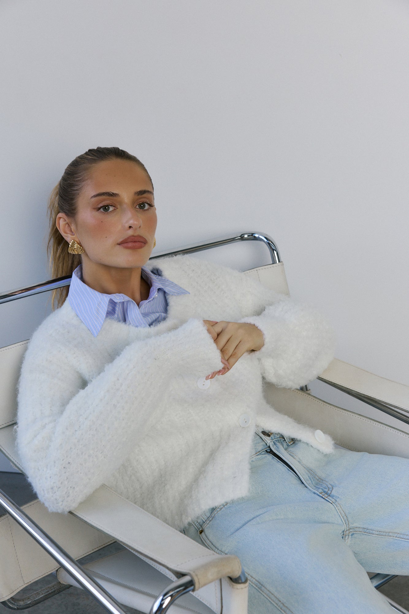 Ice Queen Knit Cardigan White