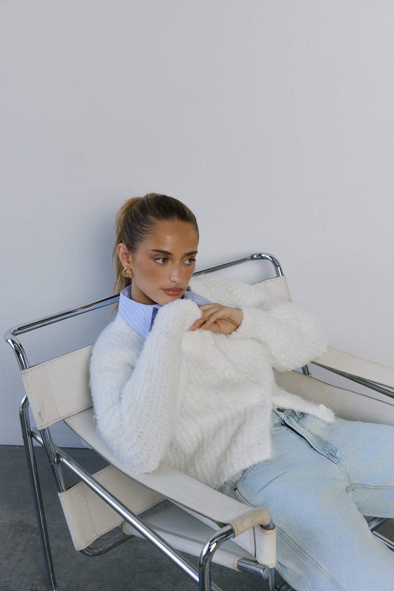 Ice Queen Knit Cardigan White