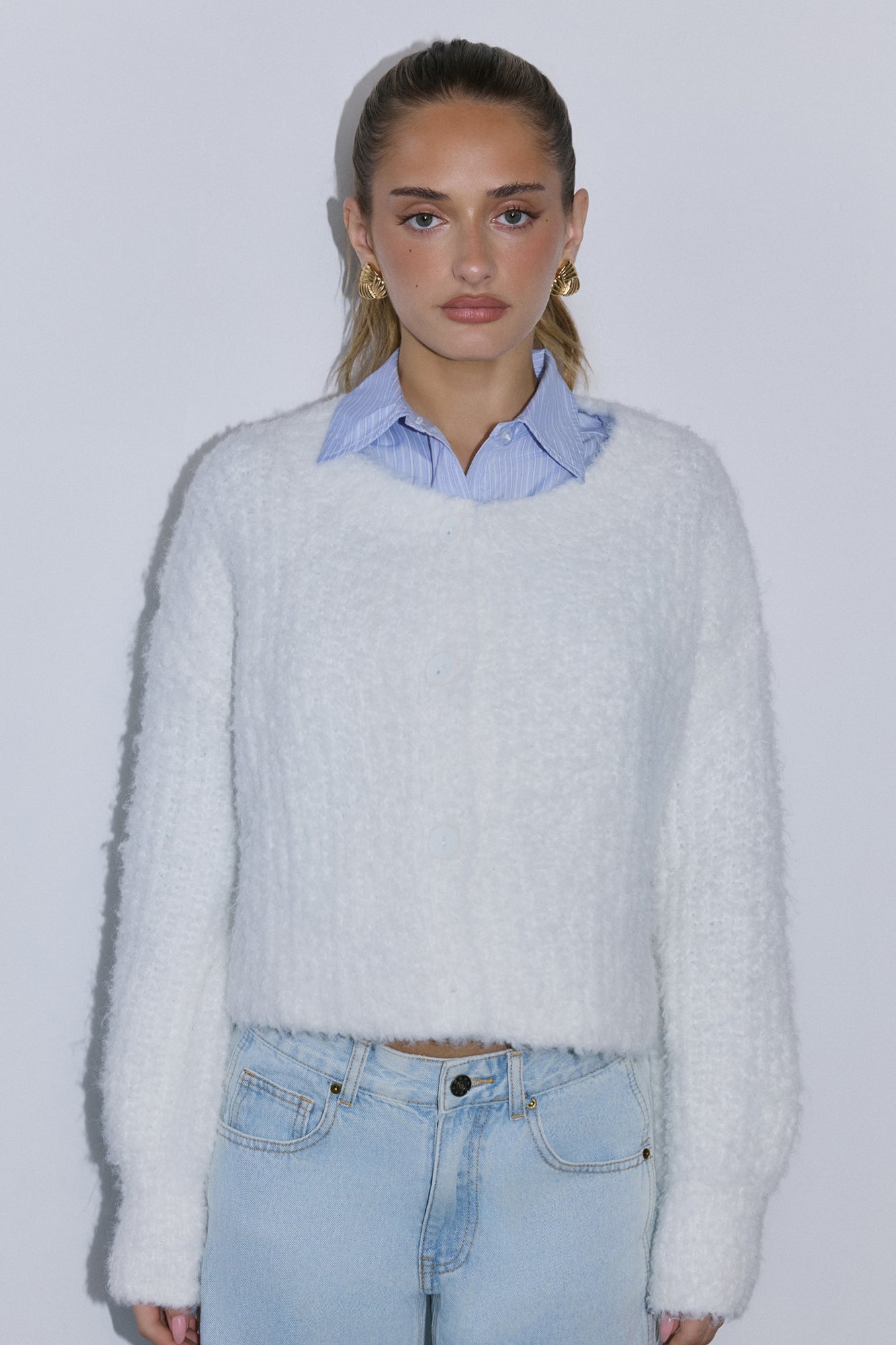 Ice Queen Knit Cardigan White