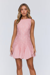 Mood Board Muse Lace Mini Dress Pink
