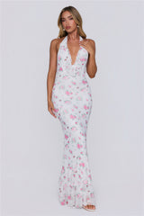 Little Luxe Halter Maxi Dress White