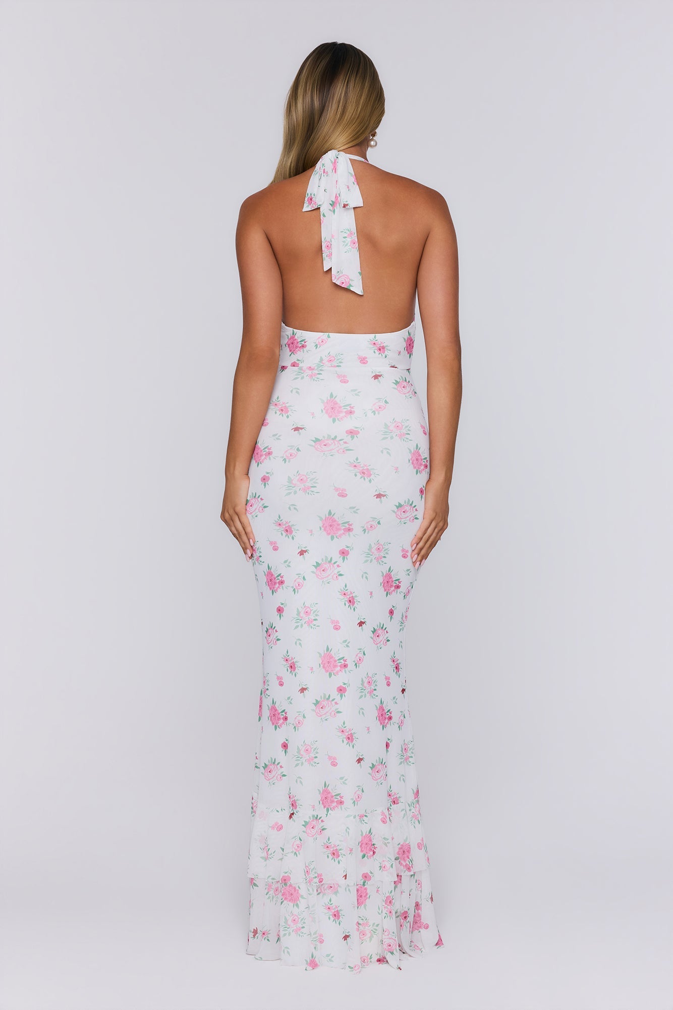 Little Luxe Halter Maxi Dress White