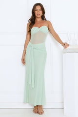 Can't Get Enough Strapless Maxi Dress Sage