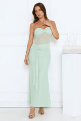 Can't Get Enough Strapless Maxi Dress Sage