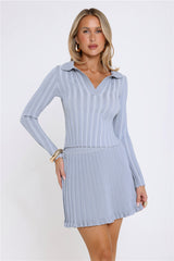 City Lights Glow Ribbed Long Sleeve Top Blue