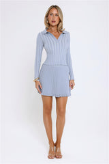 City Lights Glow Ribbed Long Sleeve Top Blue