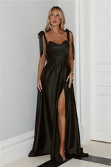 Considered Beauty Satin Maxi Dress Dark Green