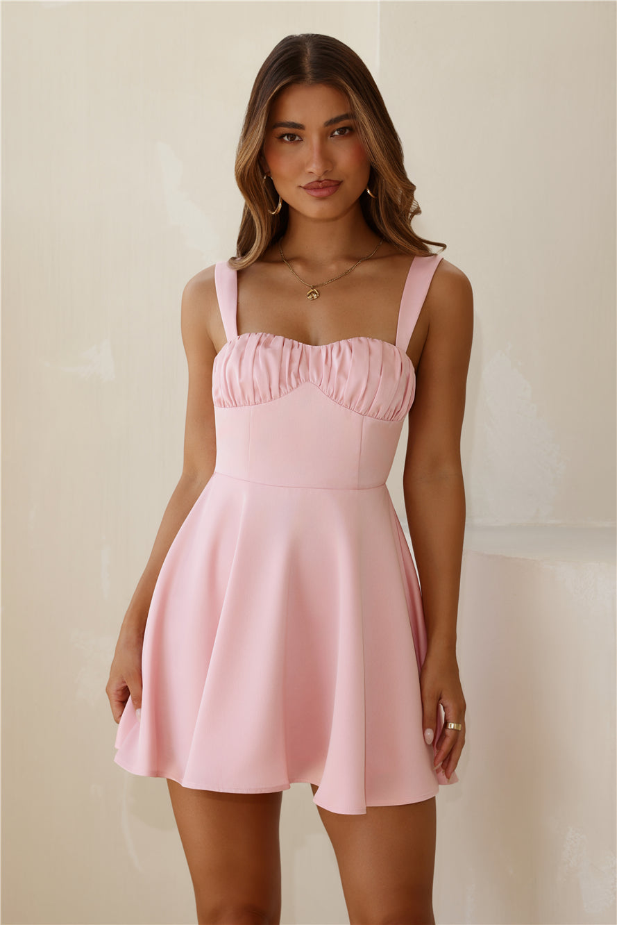 In Her Dreams Satin Mini Dress Pink