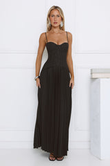 Antique Roses Lace Maxi Dress Black