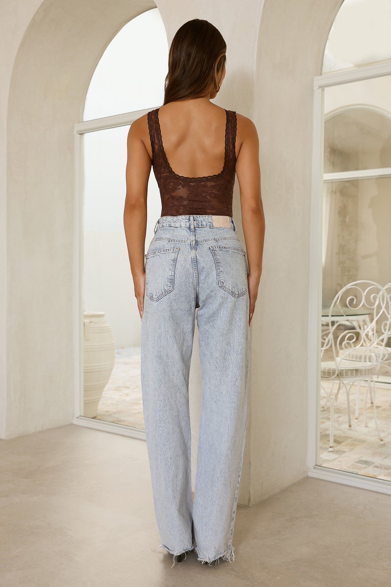 Gentle Power Lace Bodysuit Brown