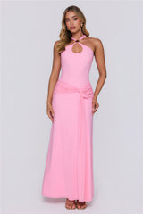 Glam And Glow Mesh Maxi Dress Pink