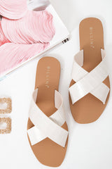 BILLINI Hale Slides White Clay Croc
