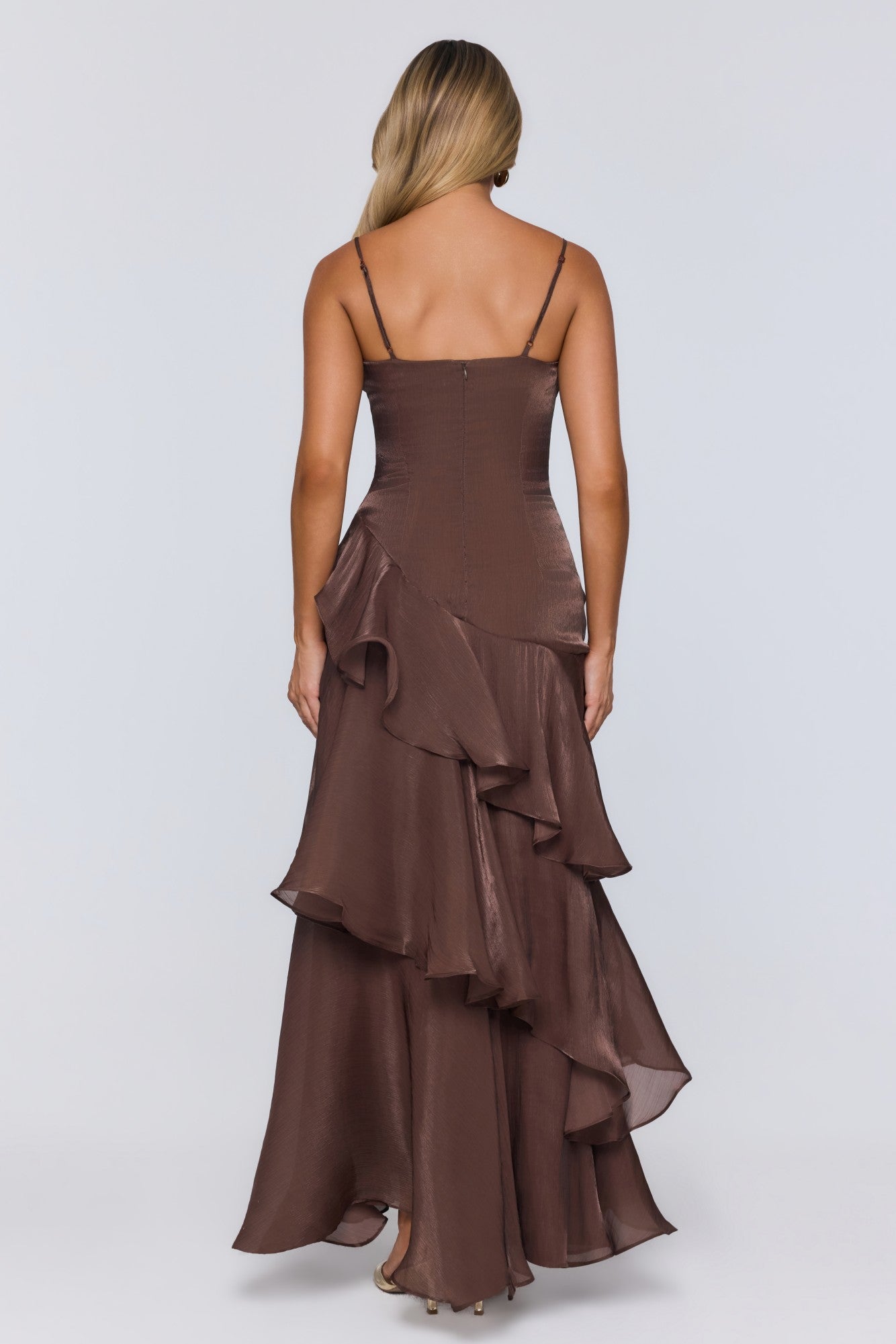 Peachy Glow Maxi Dress Brown