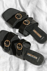 BILLINI Alaia Slides Black Croc