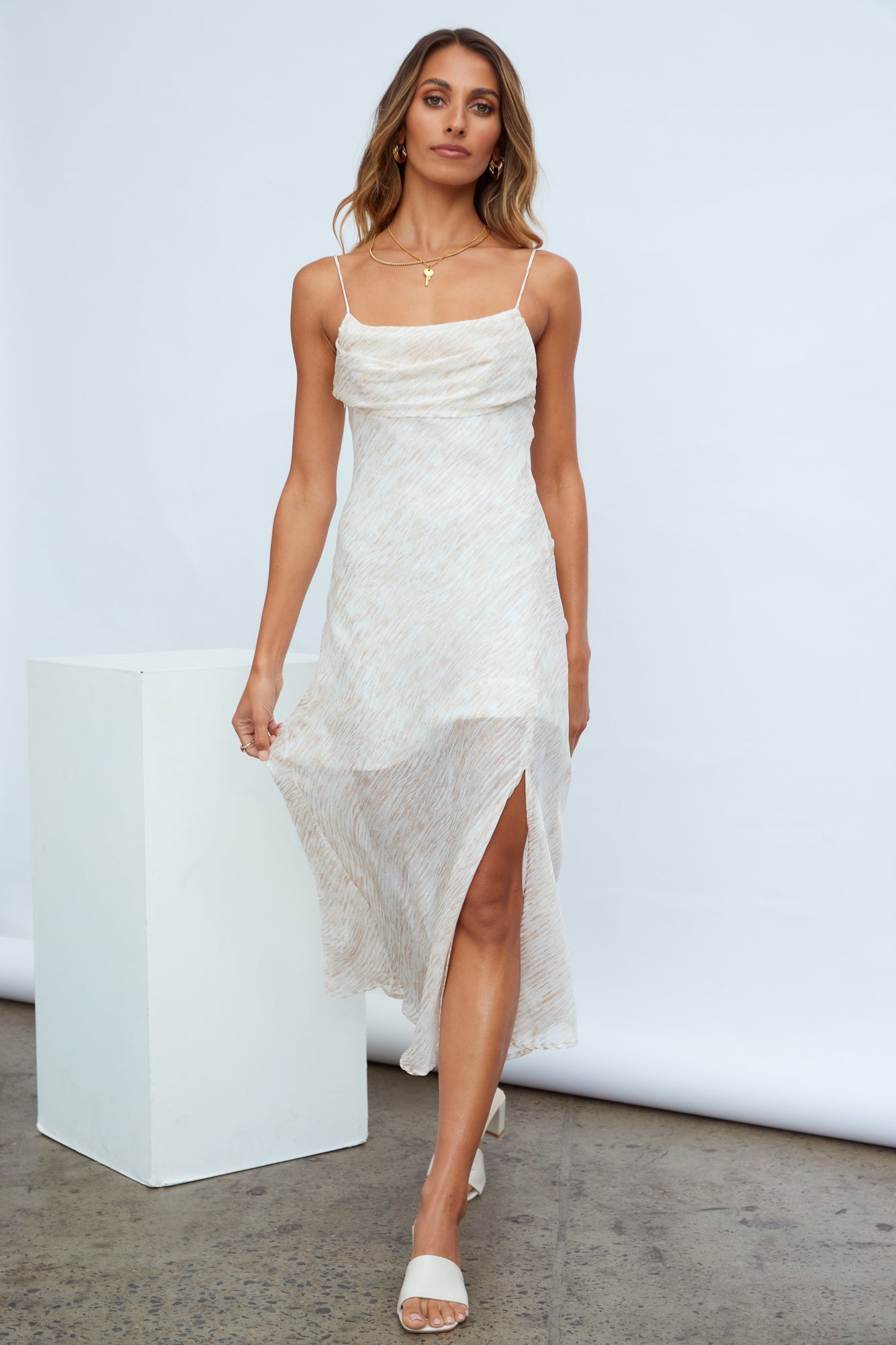 Brooke Midi Dress Beige