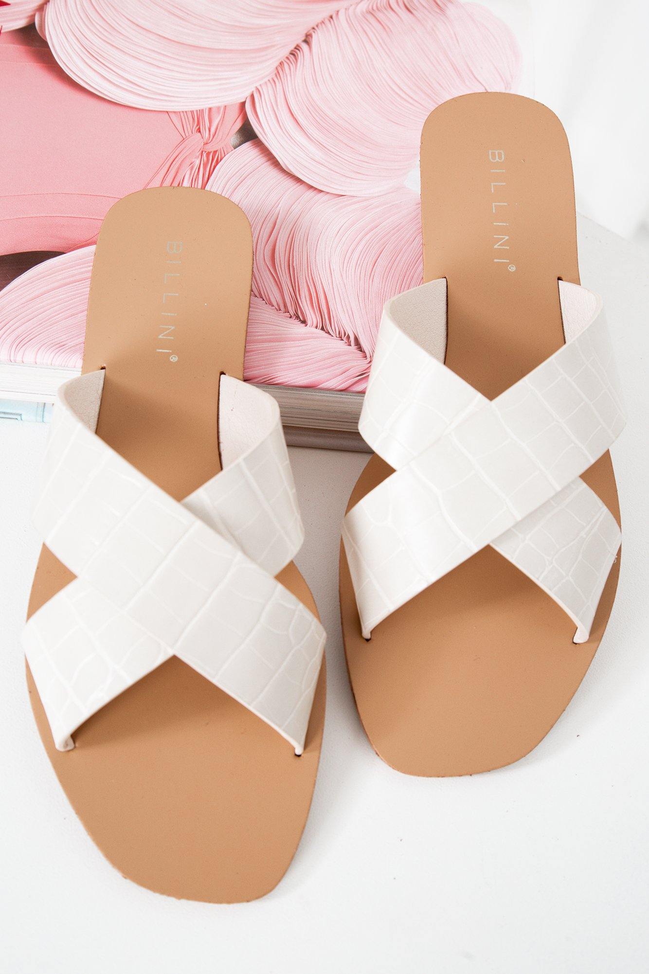 BILLINI Hale Slides White Clay Croc