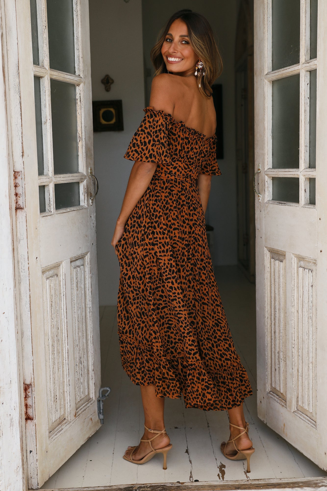 Boho Muse Midi Dress Brown