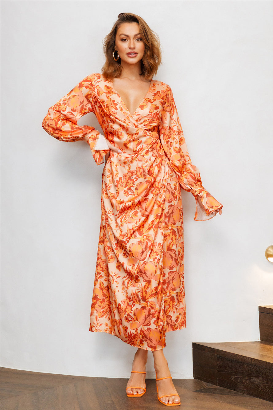 Hidden Card Maxi Dress Orange