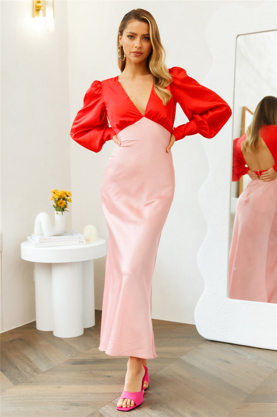 Drip Elegance Maxi Dress Pink