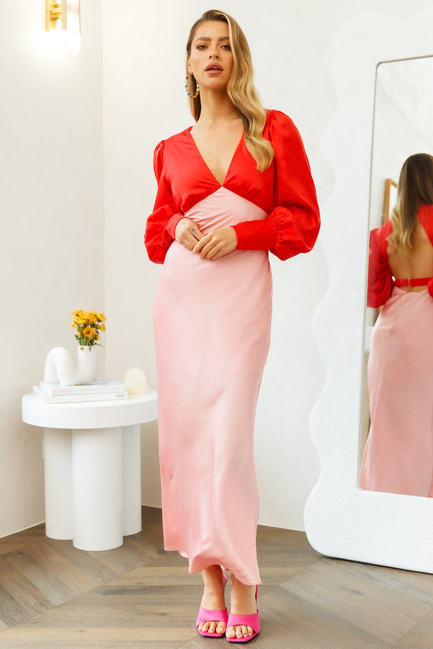 Drip Elegance Maxi Dress Pink