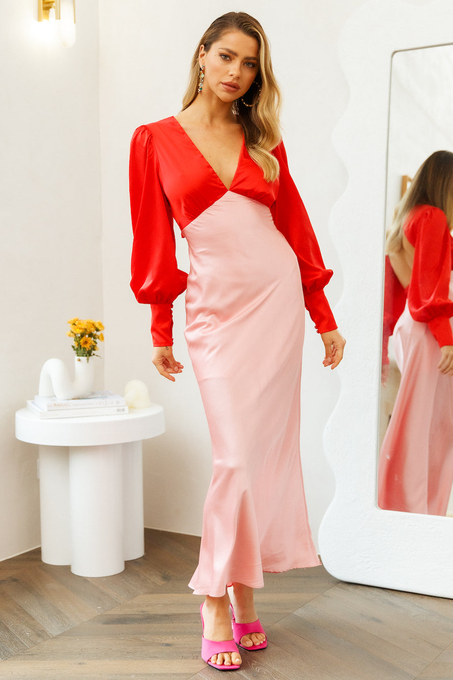 Drip Elegance Maxi Dress Pink