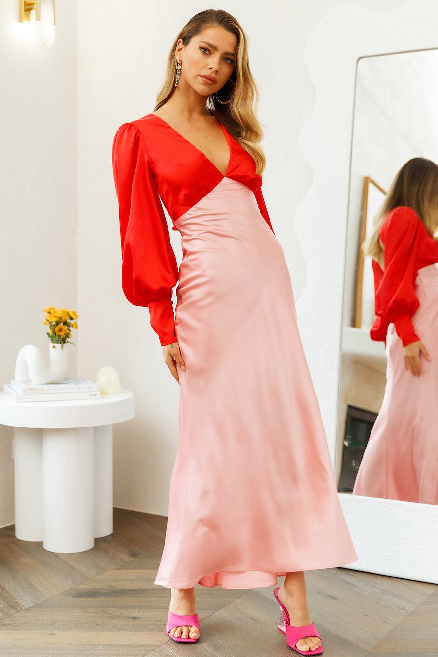 Drip Elegance Maxi Dress Pink