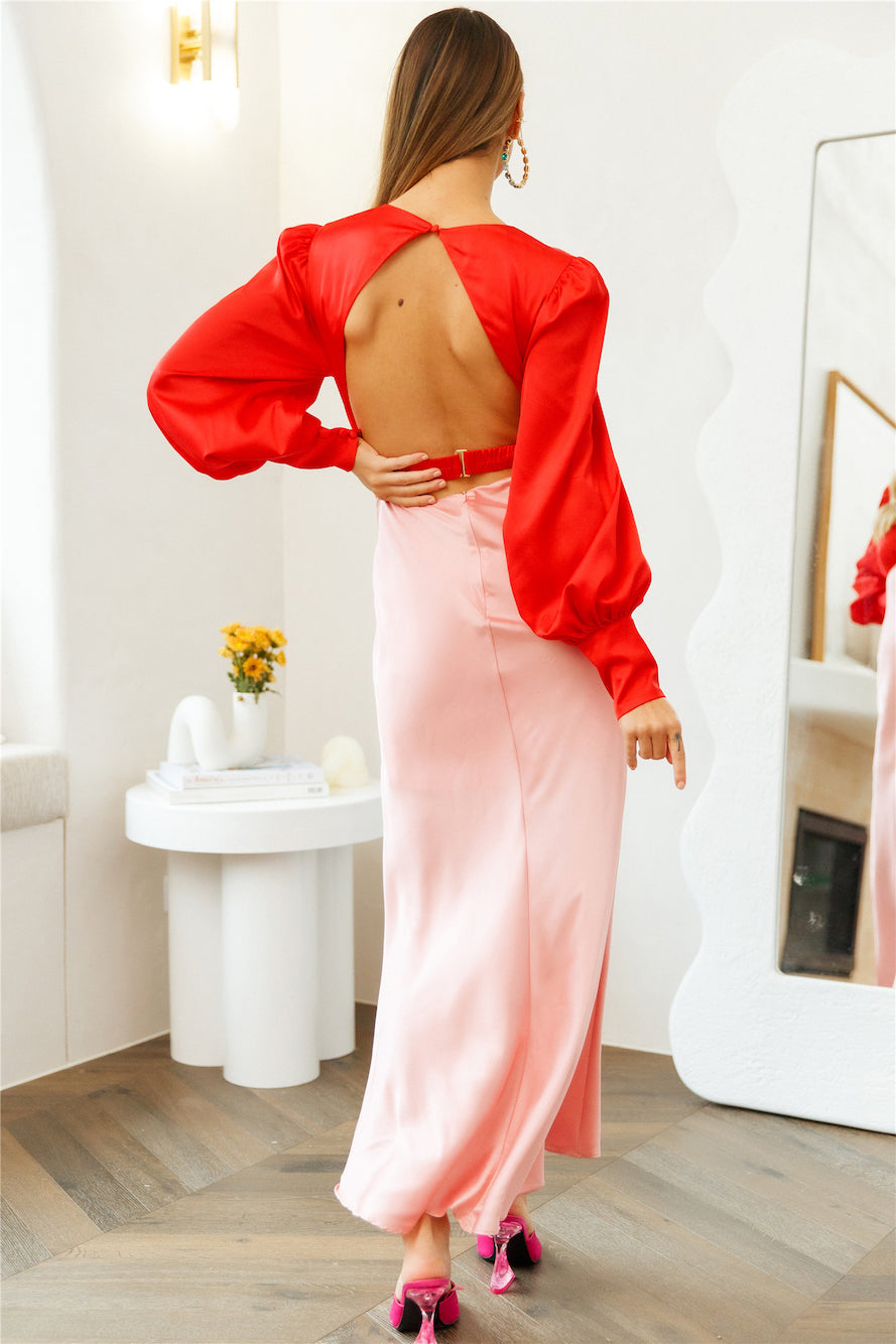 Drip Elegance Maxi Dress Pink
