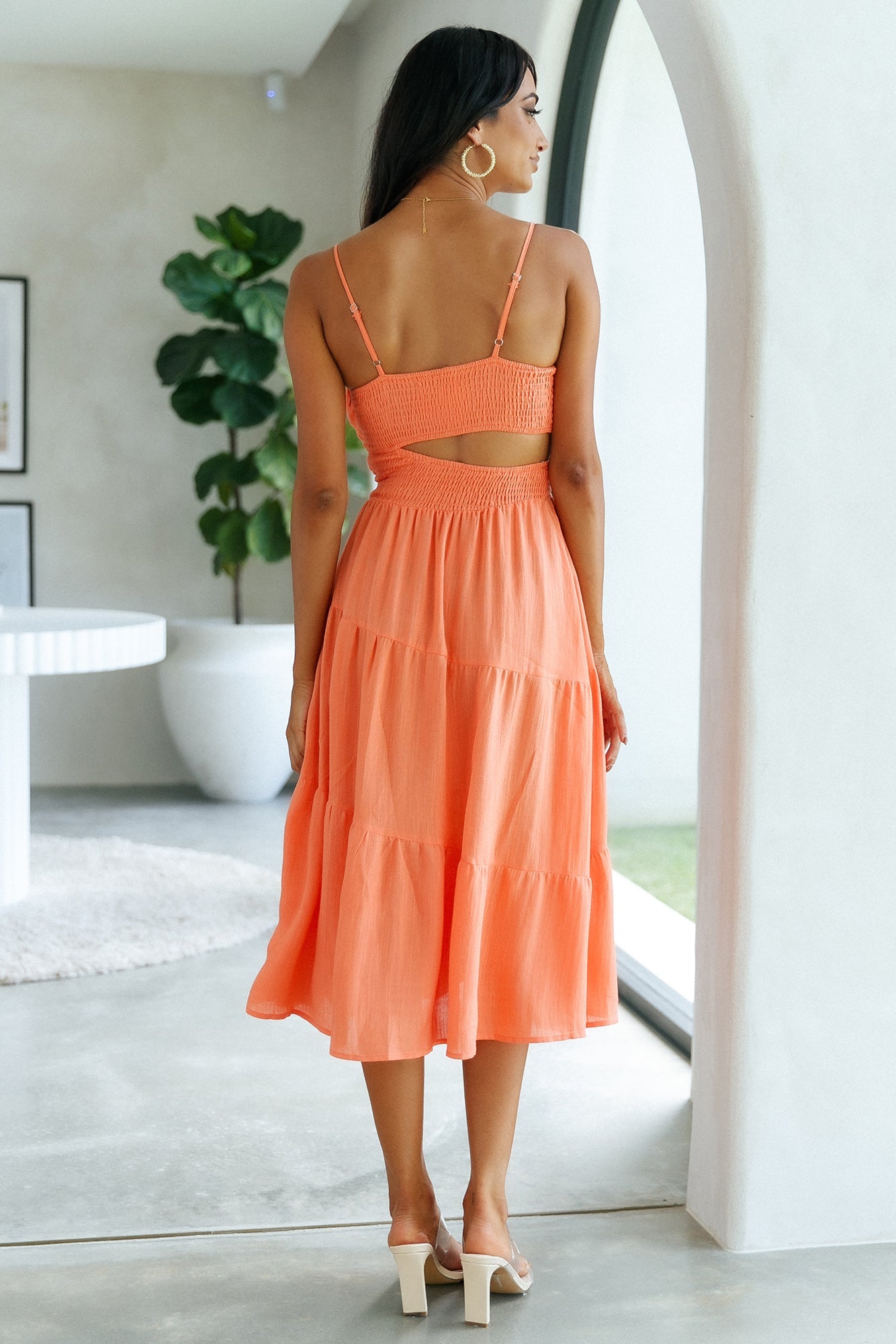 Get Lost In Your Eyes Midi Dress Orange