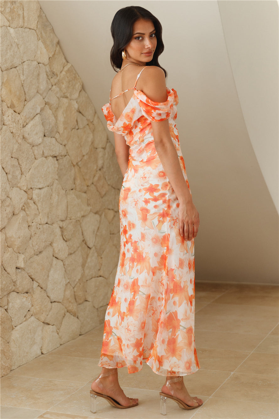 Kissed By You Midi Dress Orange