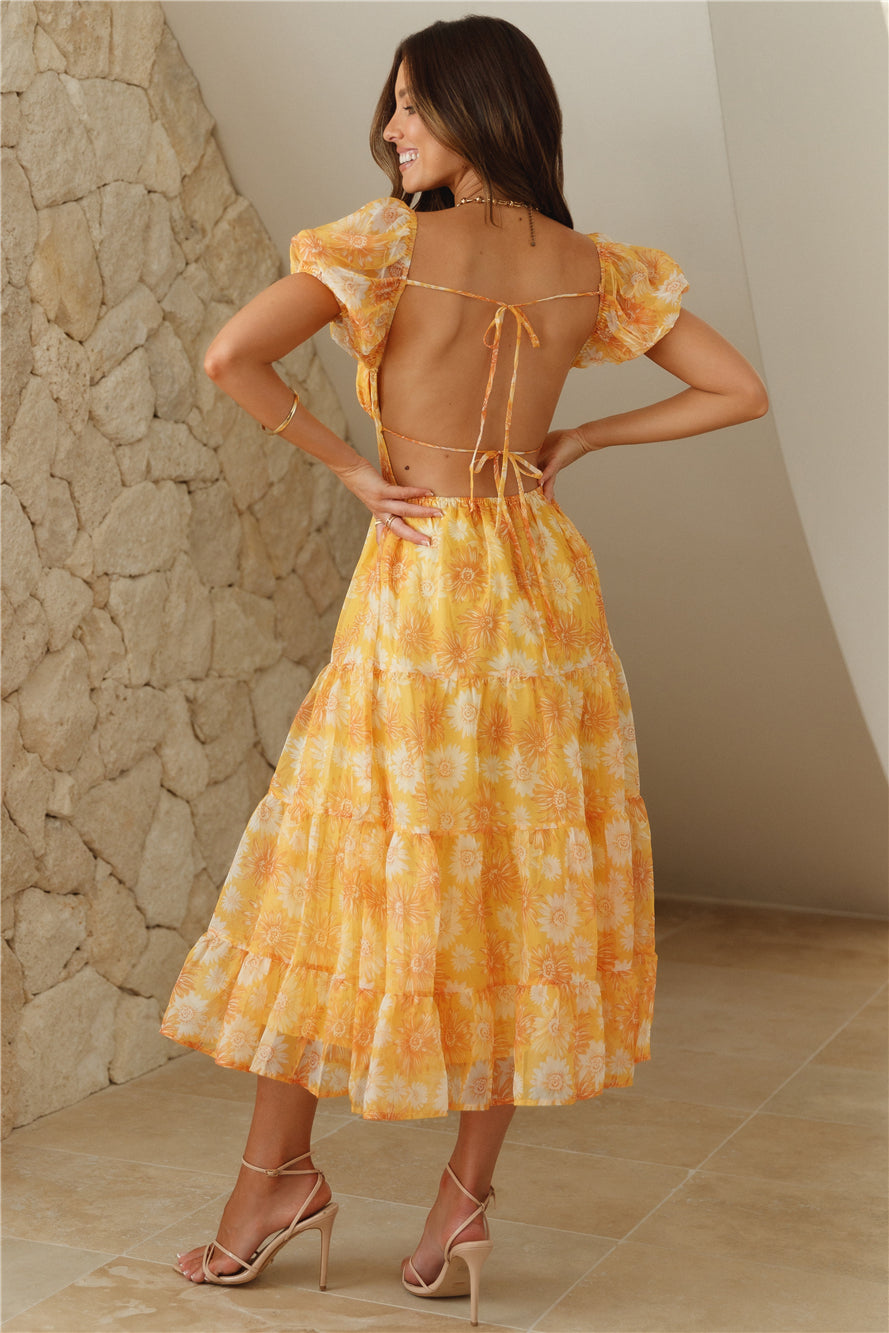 Her Ambiance Midi Dress Orange