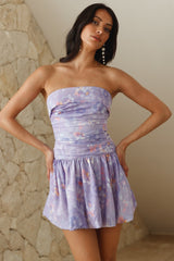 Cloud Of Dreams Strapless Mini Dress Purple