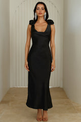 Event Of All Events Satin Maxi Dress Black