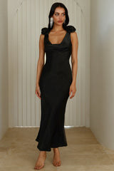 Event Of All Events Satin Maxi Dress Black