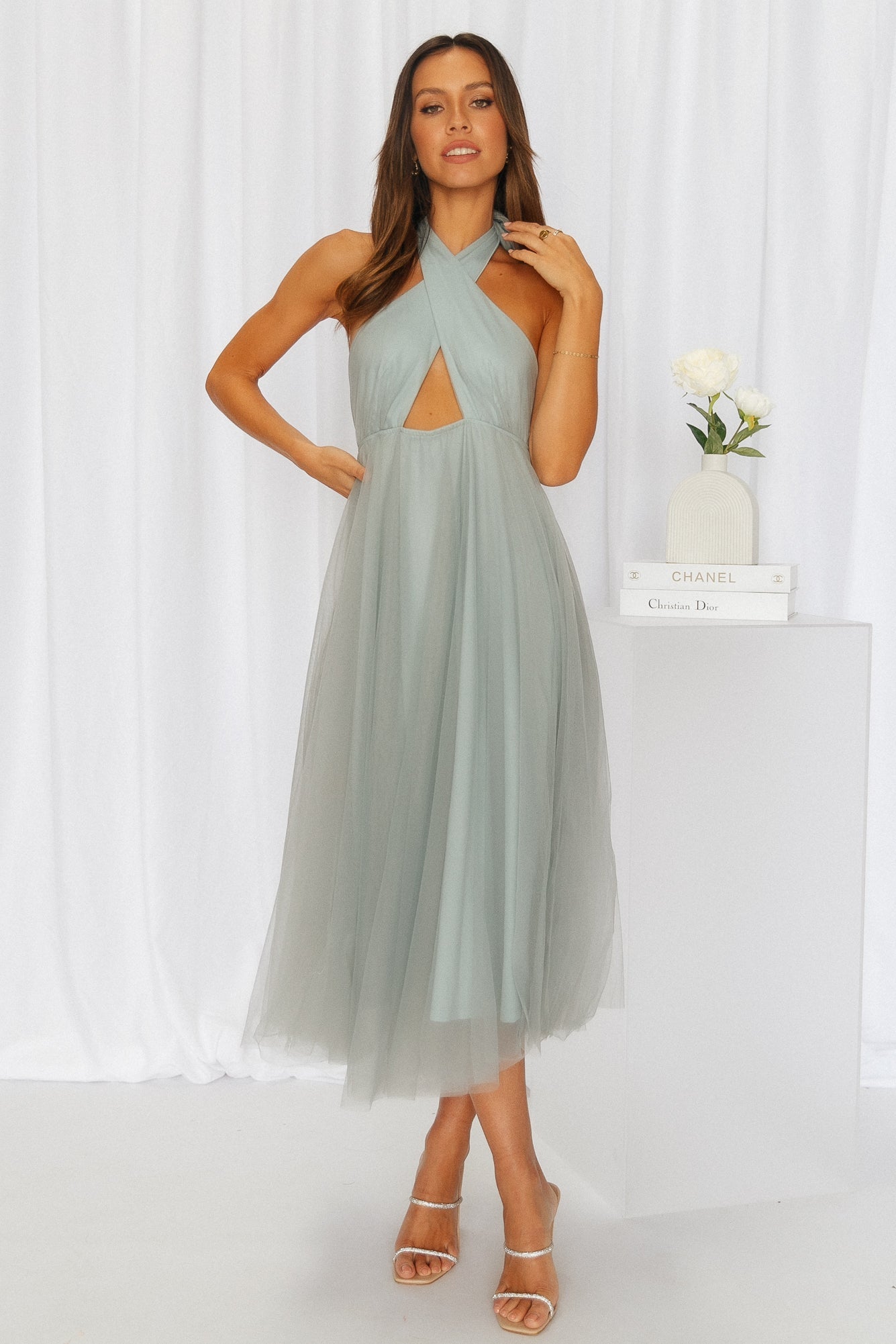 Little Tulle Much Midi Dress Sage