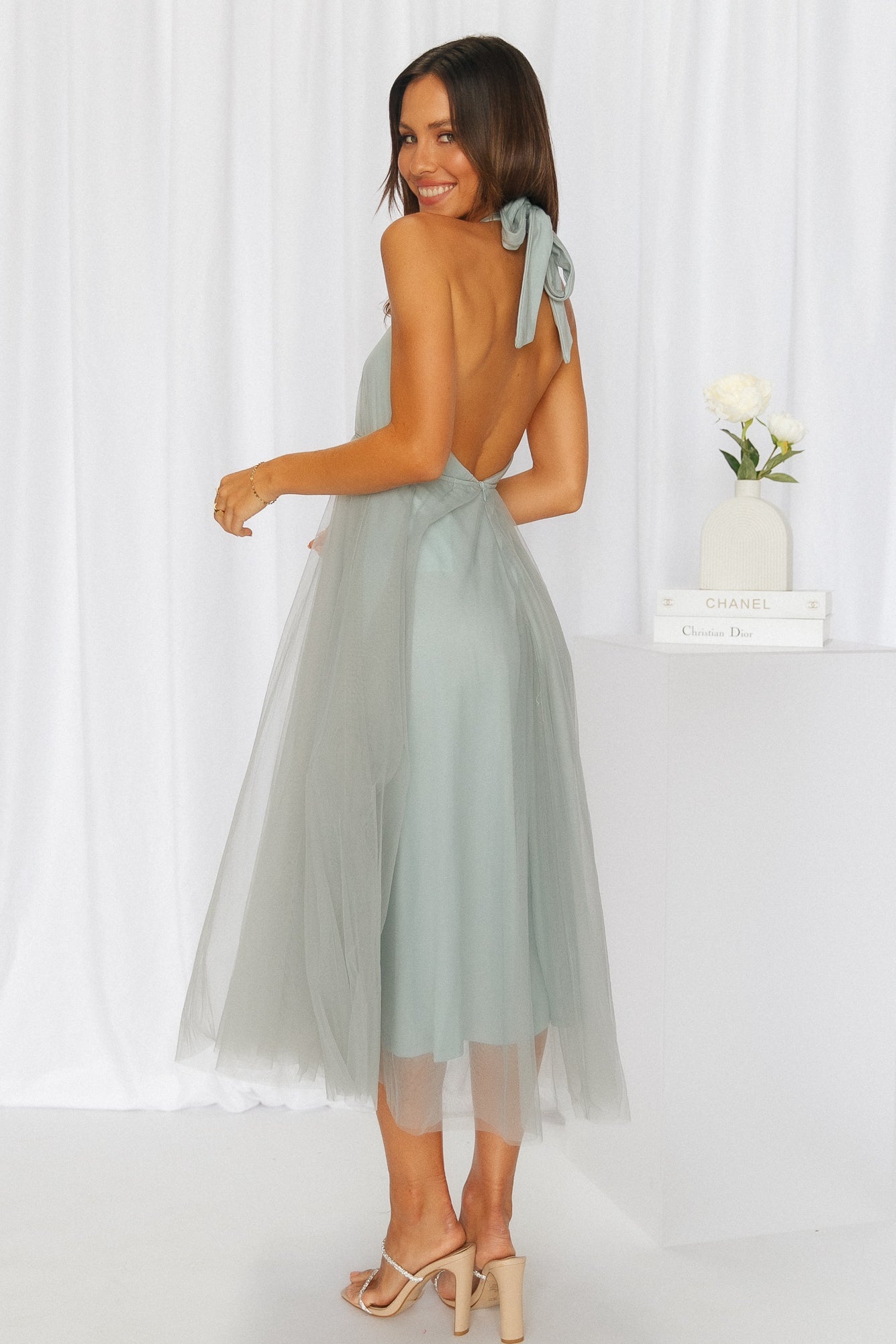 Little Tulle Much Midi Dress Sage