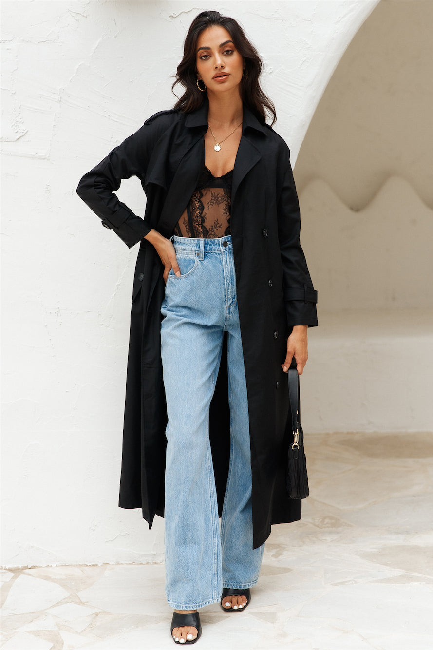 LIONESS Trencherous Long Coat Onyx