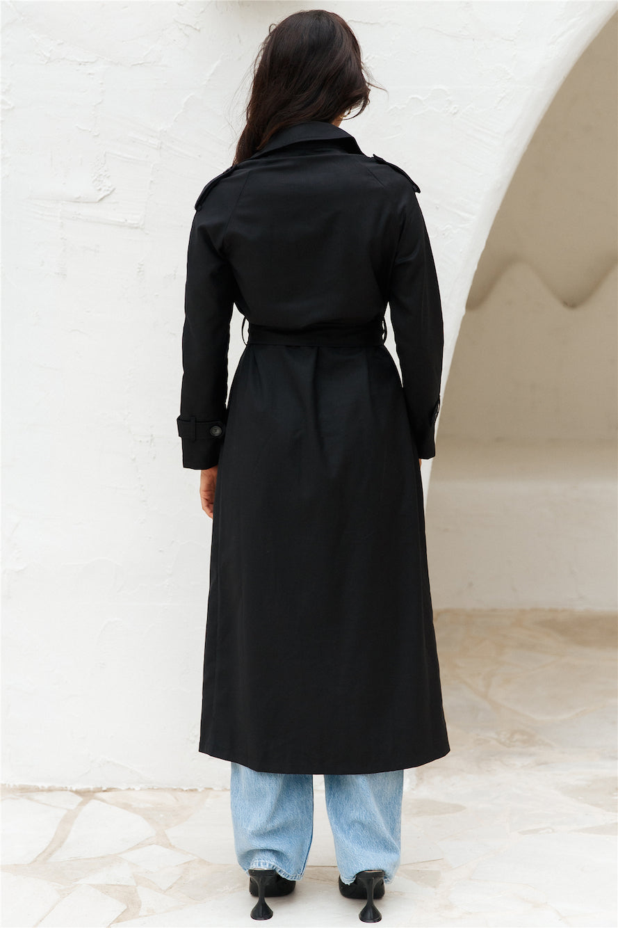 LIONESS Trencherous Long Coat Onyx