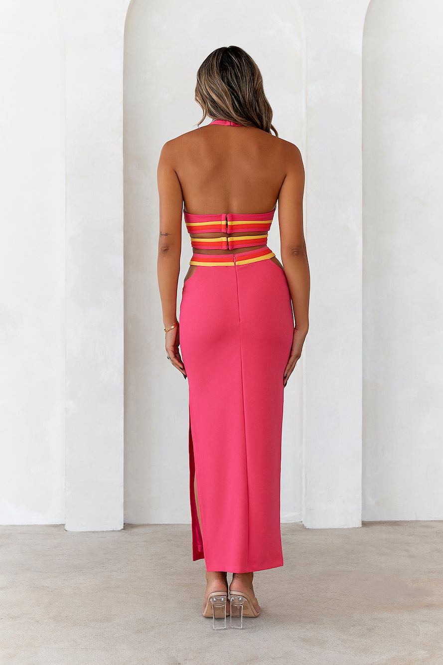HELLO MOLLY Miami Sunset Strip Crop Top Pink