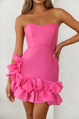 Mrs Afterparty Strapless Mini Dress Pink