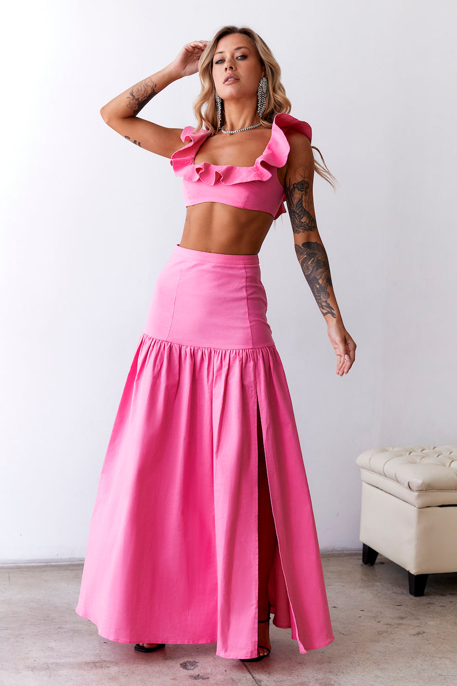 HELLO MOLLY Dessert Menu Crop Top Pink