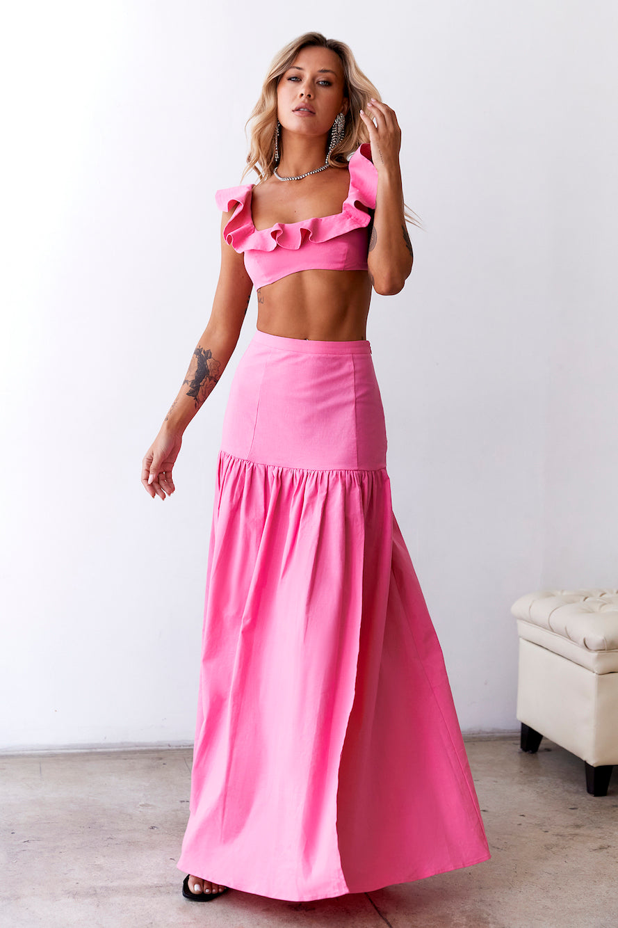 HELLO MOLLY Dessert Menu Crop Top Pink