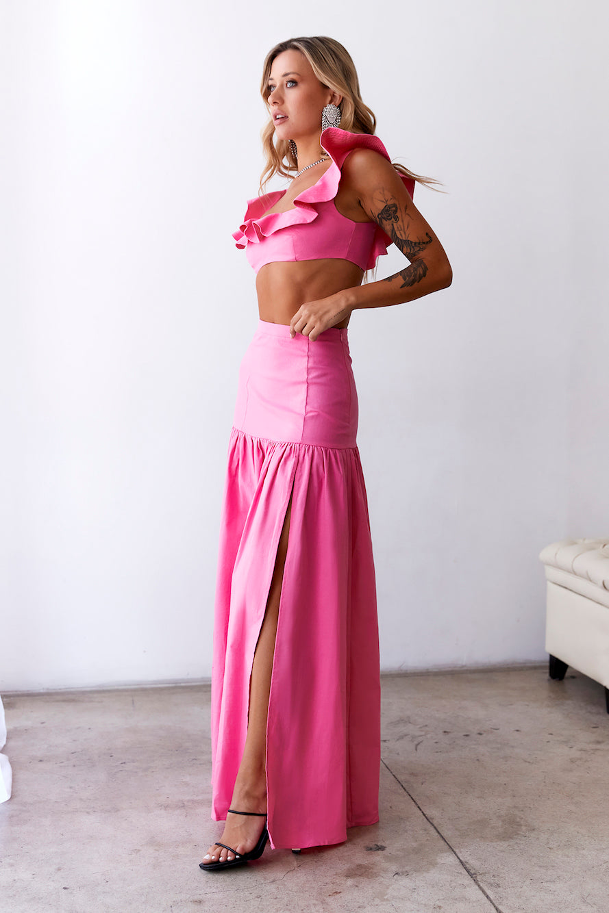 HELLO MOLLY Dessert Menu Crop Top Pink