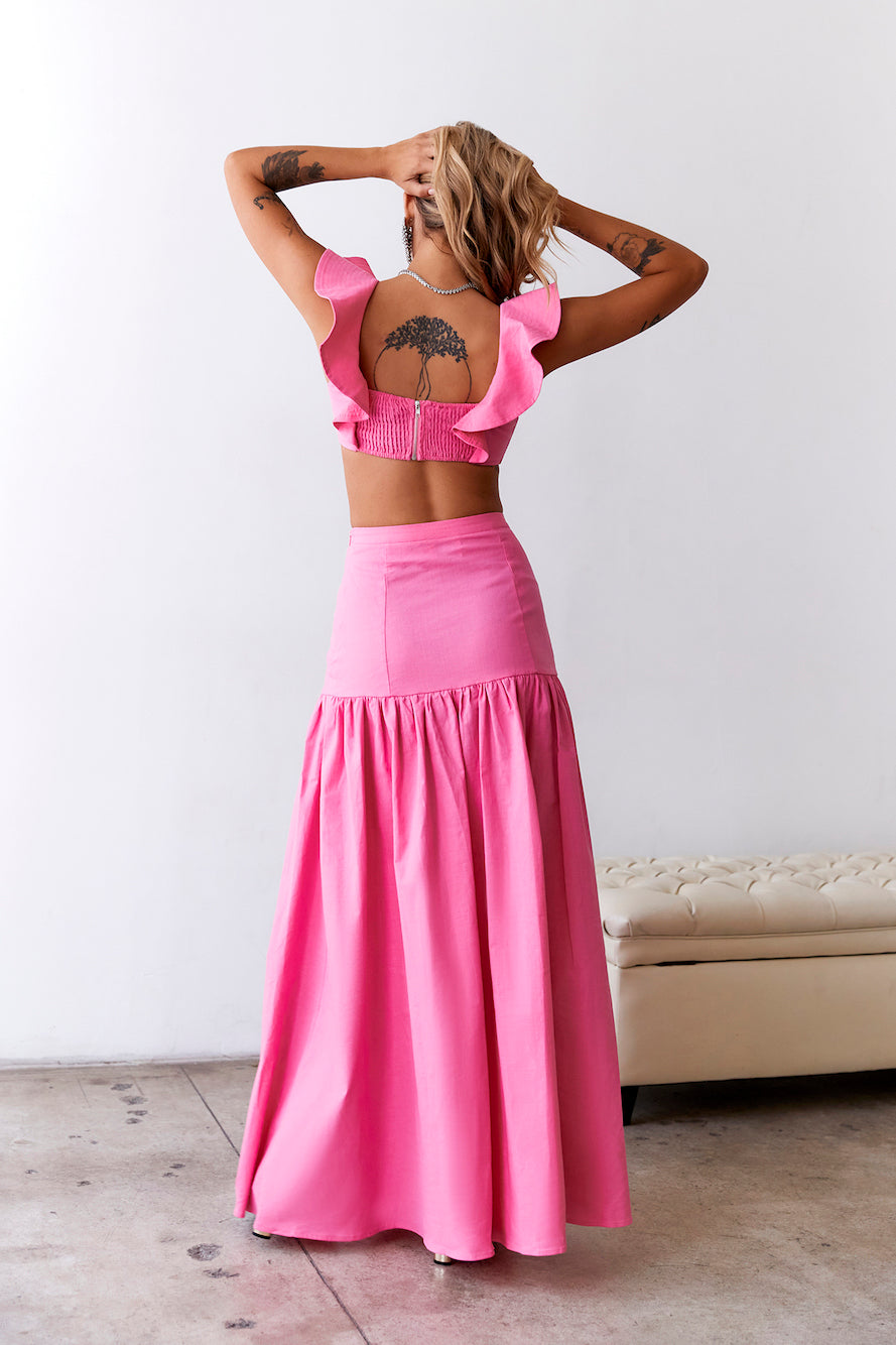 HELLO MOLLY Dessert Menu Crop Top Pink