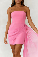 HELLO MOLLY Stars Are Shining Strapless Mini Dress Pink