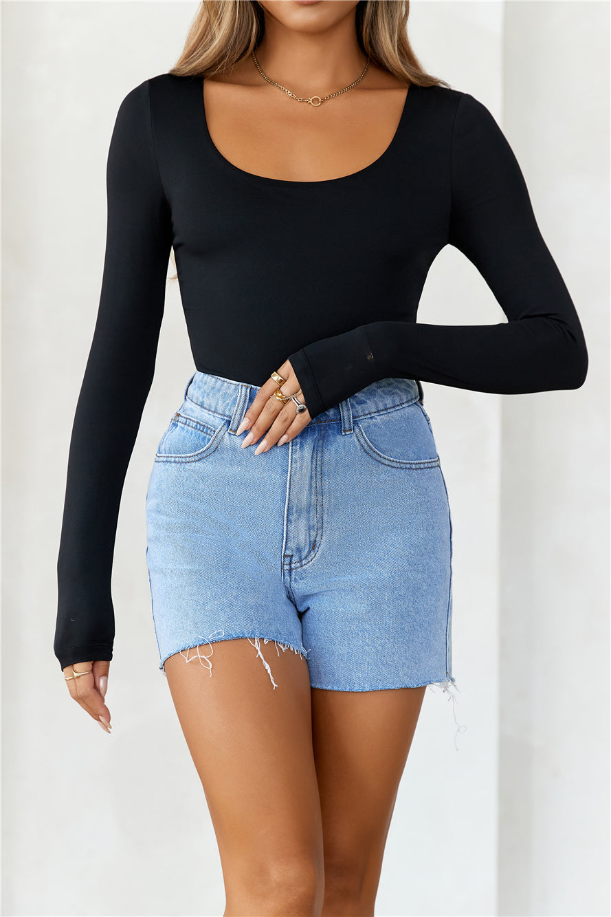 HELLO MOLLY BASE Second Skin Long Sleeve Bodysuit Black