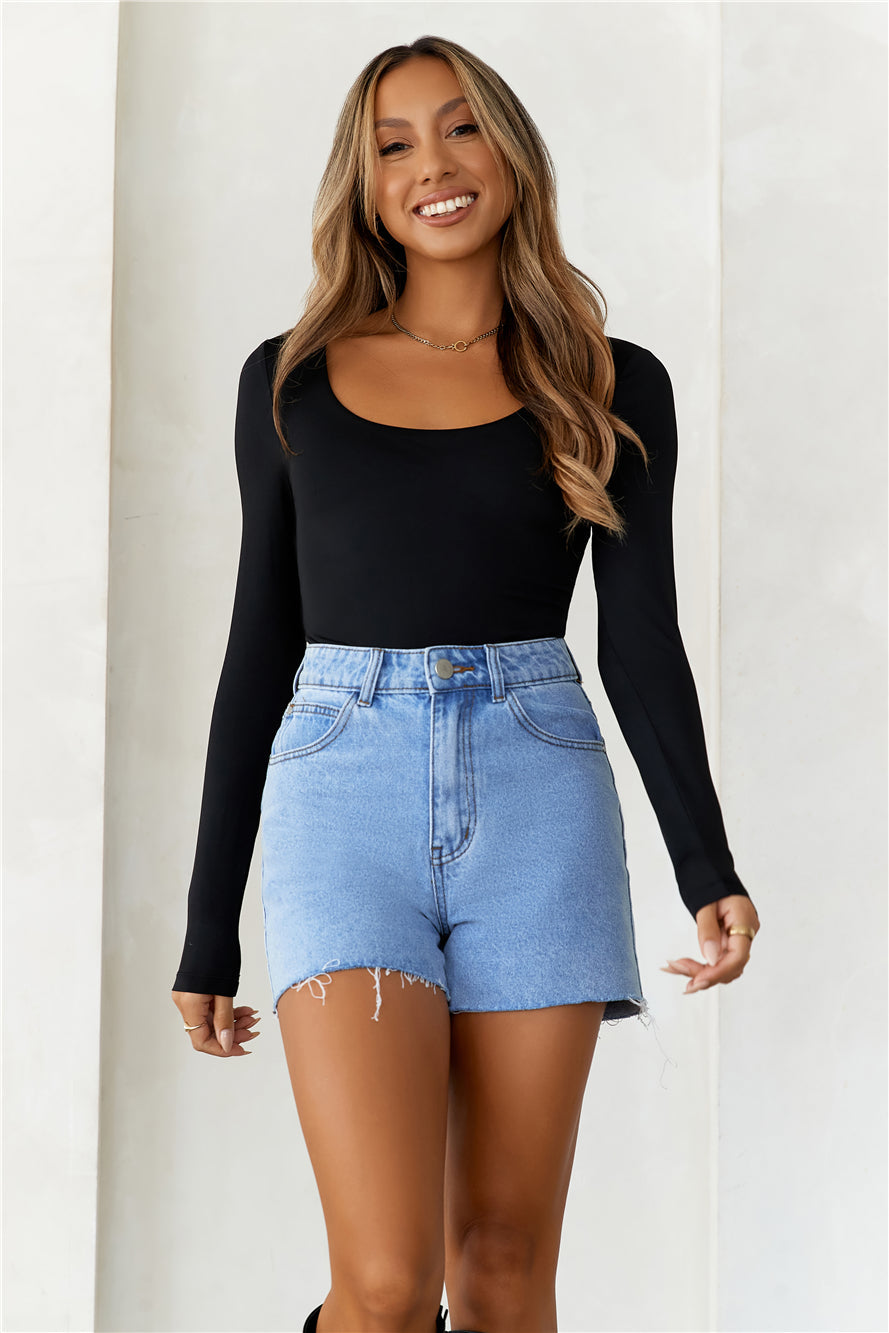 HELLO MOLLY BASE Second Skin Long Sleeve Bodysuit Black