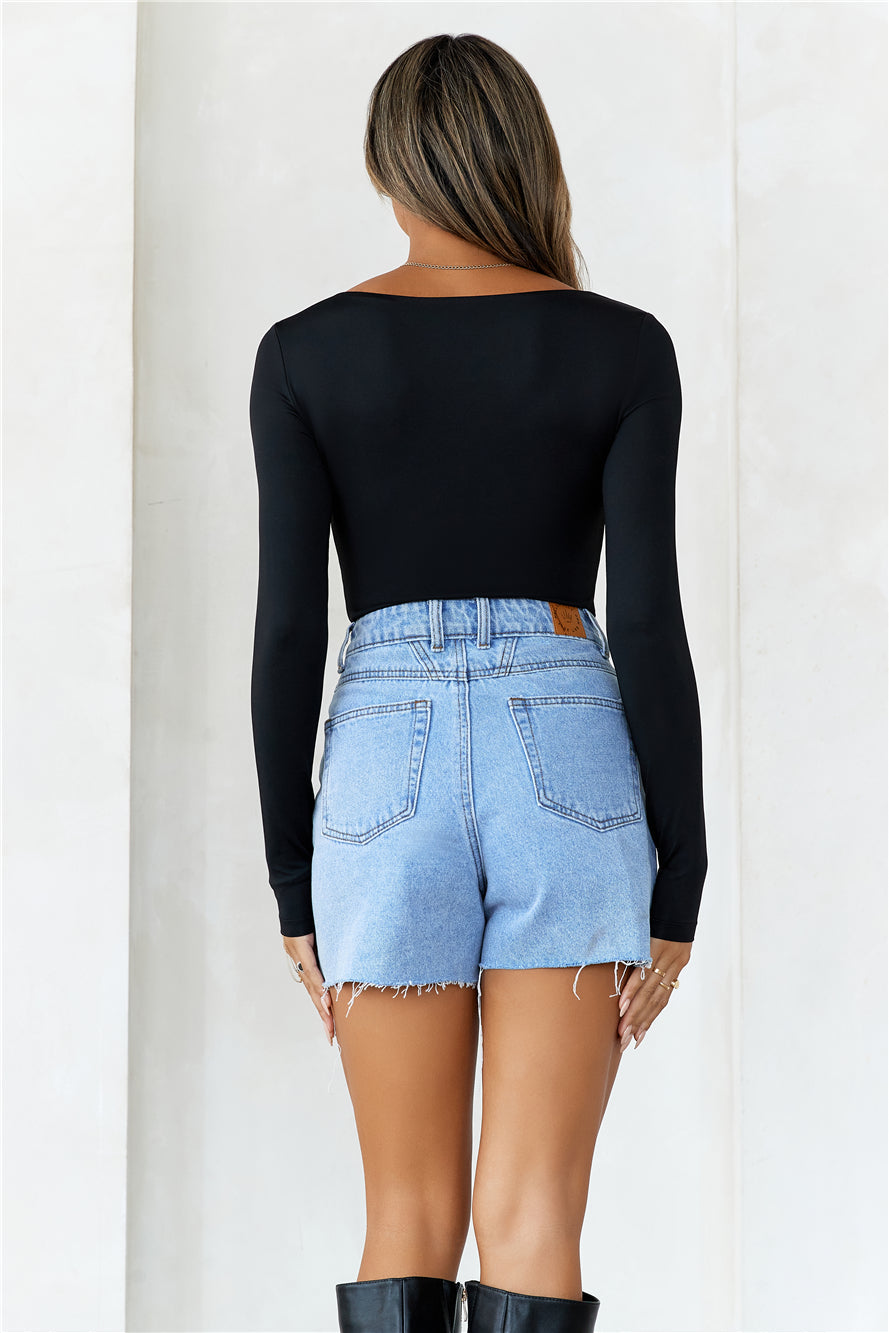 HELLO MOLLY BASE Second Skin Long Sleeve Bodysuit Black